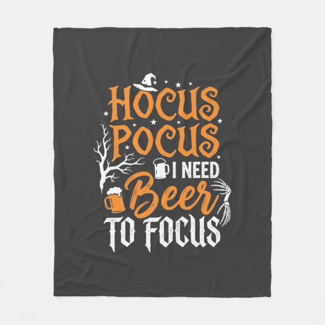 Hocus Pocus Beer Halloween Design_1 Fleece Blanket (Front)