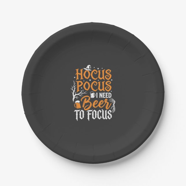Hocus Pocus Beer Halloween Design_1 Paper Plate (Front)