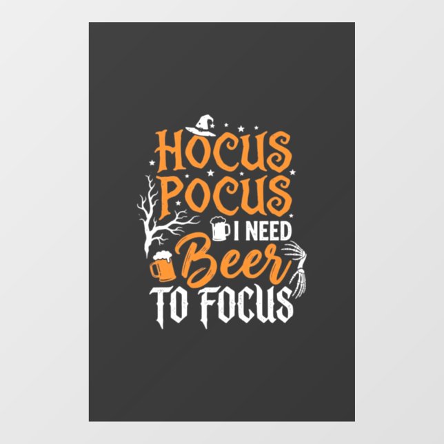 Hocus Pocus Beer Halloween Design_1 Window Cling (Sheet)