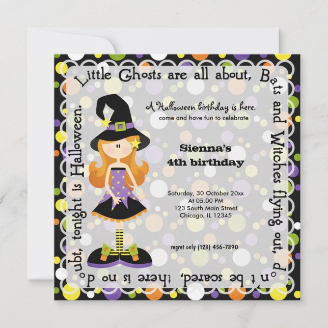 Hocus Pocus Birthday Party Invitation (Front)