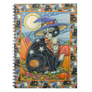 HOCUS POCUS BLACK CAT WITCH & MOUSE HALLOWEEN  NOTEBOOK