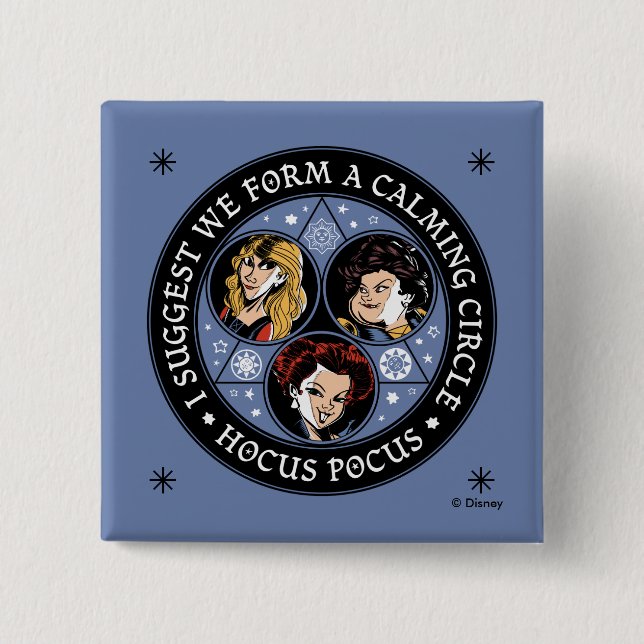 Hocus Pocus Calming Circle Spellbound Fun 2 Inch Square Button (Front)