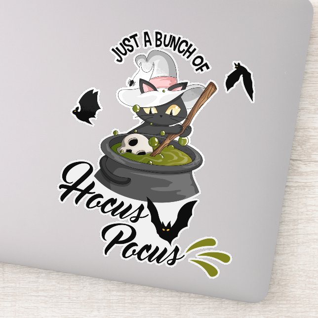 Hocus Pocus Cat Brewing Potion Cauldron Magic (Detail)