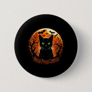 Hocus Pocus Catocus Halloween Black Cat Lover Men 2 Inch Round Button