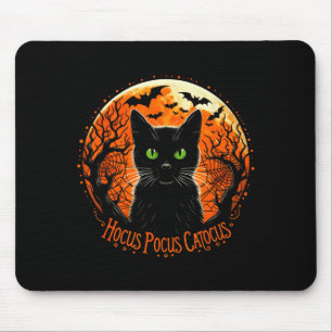 Hocus Pocus Catocus Halloween Black Cat Lover Men Mouse Pad