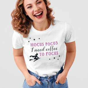 Hocus Pocus Coffee Focus Purple Womens Halloween T-Shirt