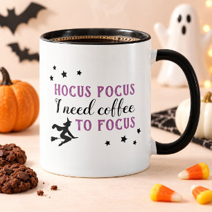 Hocus Pocus Coffee To Focus Purple Halloween Mug