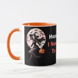 Hocus Pocus Cute modern Halloween witch and pumpki Mug