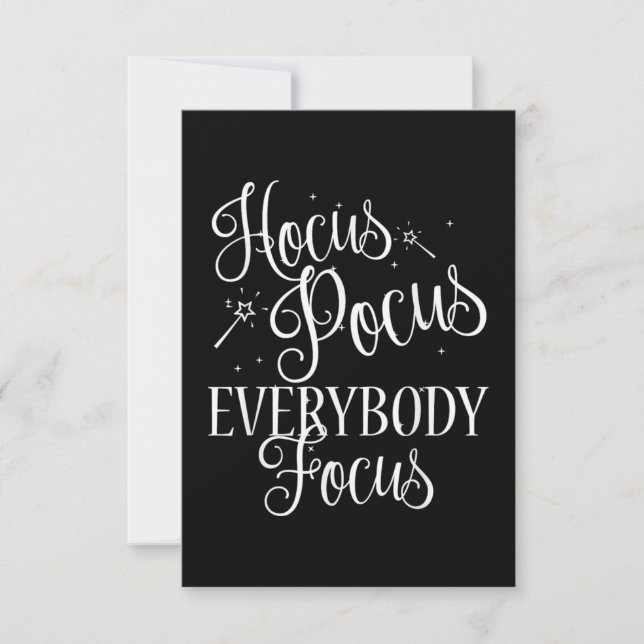 Hocus Pocus Everybody Focus Teacher Card (Front)