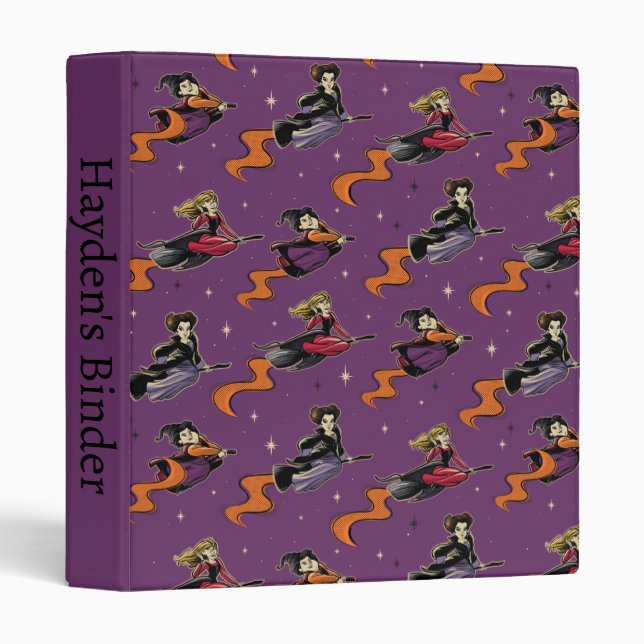 Hocus Pocus Flying Witches Pattern Binder (Front/Spine)