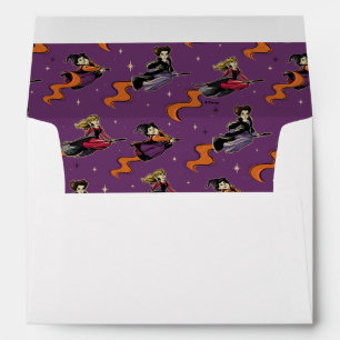 Hocus Pocus Flying Witches Pattern Envelope