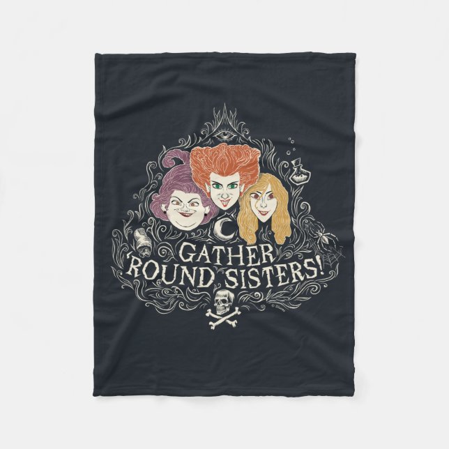 Hocus Pocus Gather 'Round Sisters Fleece Blanket (Front)