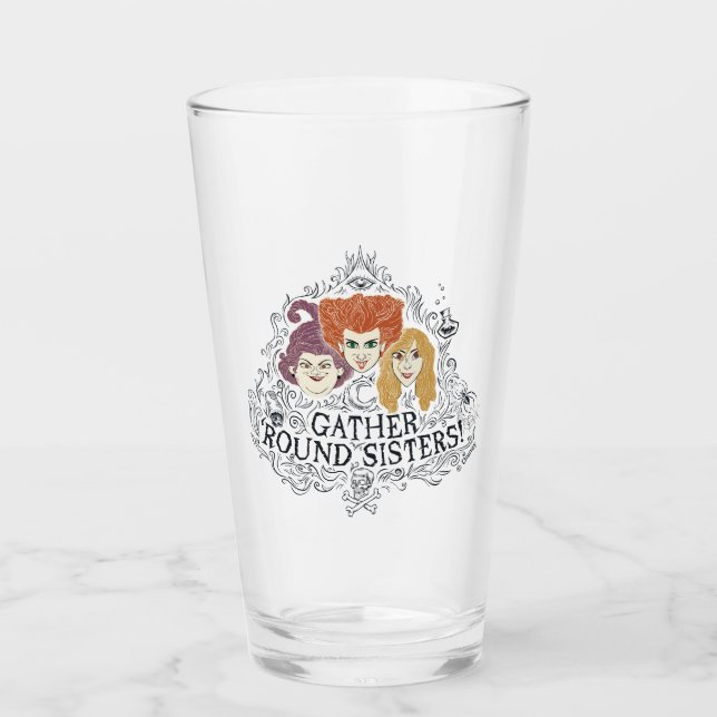 Hocus Pocus Gather 'Round Sisters Glass (Front)