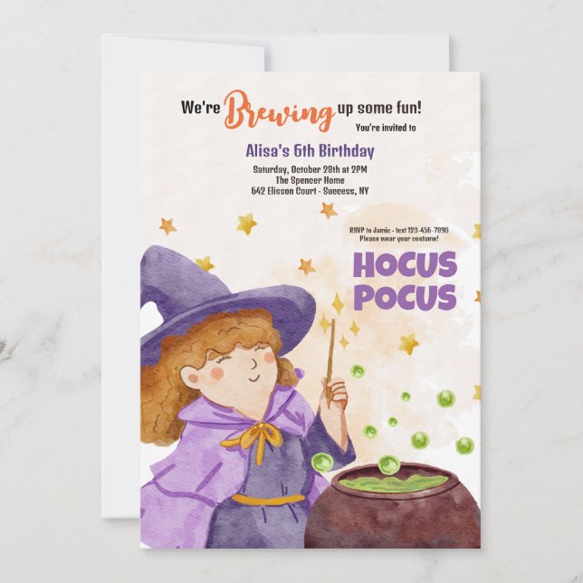 Hocus Pocus Halloween Anniversaire Invitation (Devant)