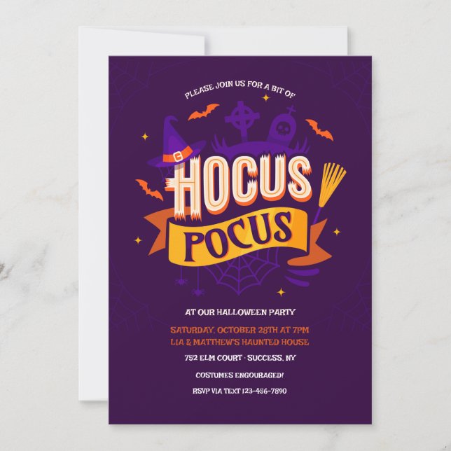Hocus Pocus Halloween Fête Invitation (Devant)