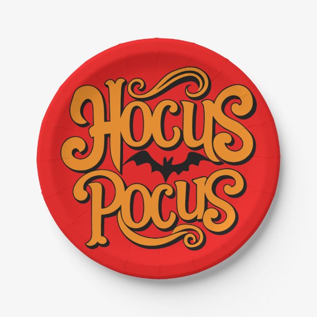 Hocus Pocus Halloween Paper Plate (Front)