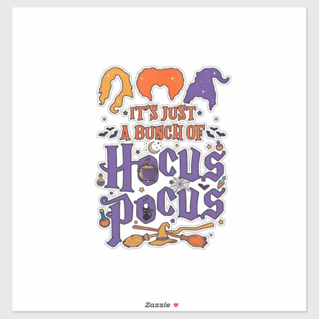 Hocus Pocus Halloween Witches Cauldron Broom Cat M (Sheet)