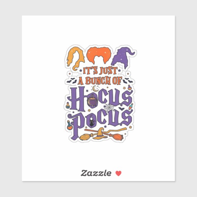 Hocus Pocus Halloween Witches Cauldron Broom Cat M (Sheet)