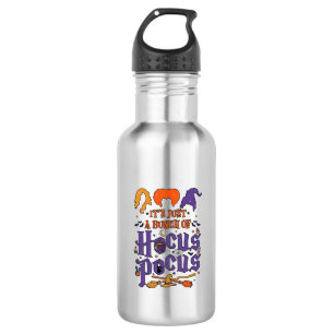 Hocus Pocus Halloween Witches Cauldron Broom Cat M 532 Ml Water Bottle