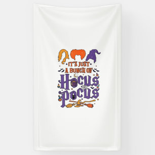 Hocus Pocus Halloween Witches Cauldron Broom Cat M Banner