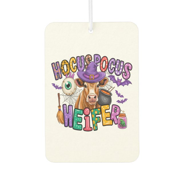 Hocus Pocus Heifer Halloween Cow Air Freshener (Front)