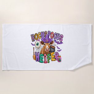Hocus Pocus Heifer Halloween Cow Beach Towel