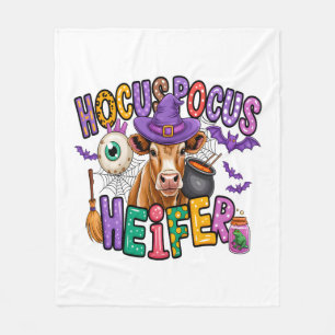 Hocus Pocus Heifer Halloween Cow Fleece Blanket