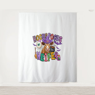 Hocus Pocus Heifer Halloween Cow Tapestry