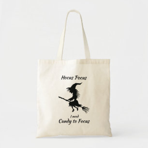 Hocus Pocus I need Candy to Focus Halloween Tote Bag