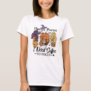 Hocus Pocus I Need Coffee To Focus Halloween iced  T-Shirt