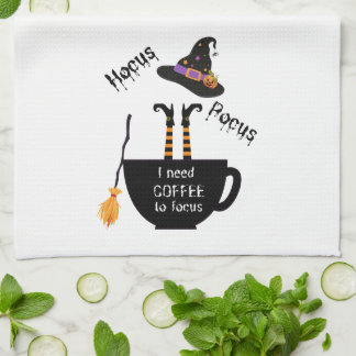 Hocus Pocus I Need Coffee to Focus  Kitchen Towel