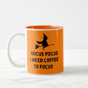 Hocus Pocus I Need Coffee to Focus Two-Tone Coffee Mug