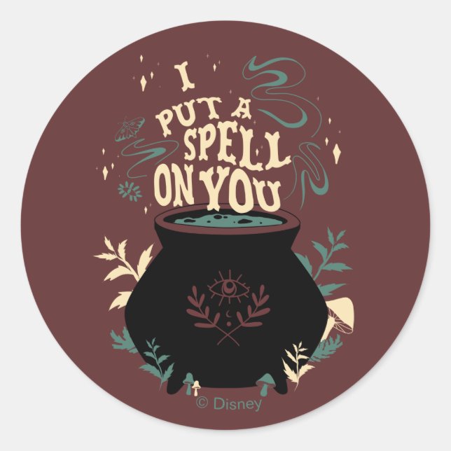 Hocus Pocus I Put a Spell on You Cauldron Classic Round Sticker (Front)
