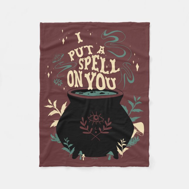 Hocus Pocus I Put a Spell on You Cauldron Fleece Blanket (Front)