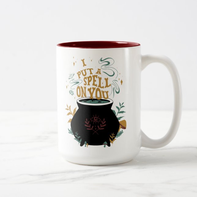 Hocus Pocus I Put a Spell on You Cauldron Two-Tone Coffee Mug (Right)