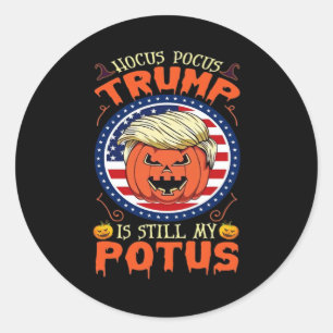 Hocus Pocus Is Still My Potus Trumpkin Halloween Classic Round Sticker