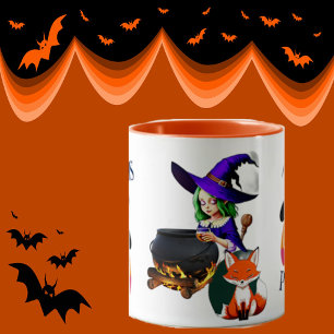 Hocus Pocus Magic Cauldron Witch with Fox & Jack Mug