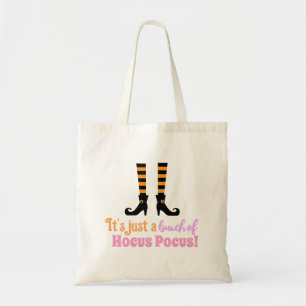 Hocus Pocus Modern Halloween Orange Purple Quote Tote Bag