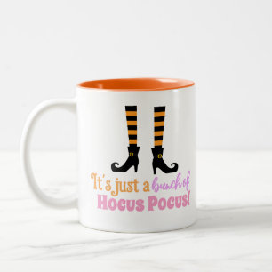 Hocus Pocus Modern Halloween Orange Purple Quote Two-Tone Coffee Mug