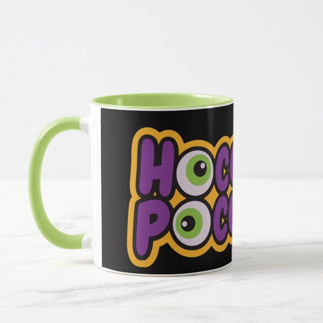 Hocus Pocus Modern Orange and Black Halloween Mug (Left)