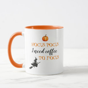 Hocus Pocus Modern Orange and Black Halloween Mug