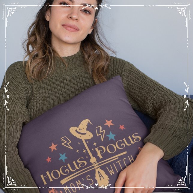 Hocus Pocus Mom's a Witch Throw Pillow (Hocus Pocus, Mom's a Witch Cover from The Beekeeper Store)