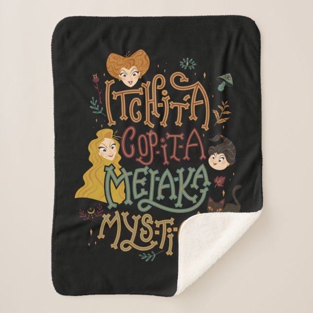 Hocus Pocus Mystical Spell Incantation Sherpa Blanket (Front)