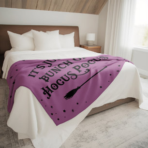 Hocus Pocus Purple Halloween Quote Fleece Blanket