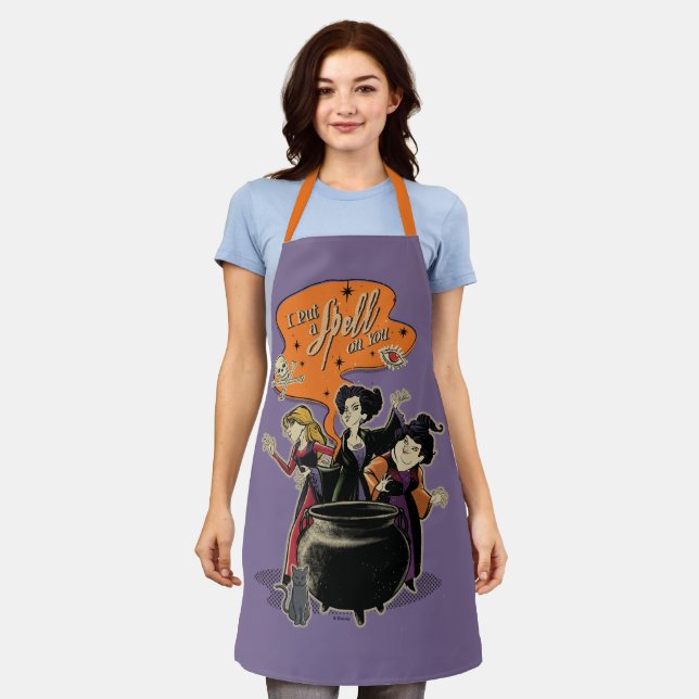 Hocus Pocus Retro Spellcasting Cauldron Apron (Worn)
