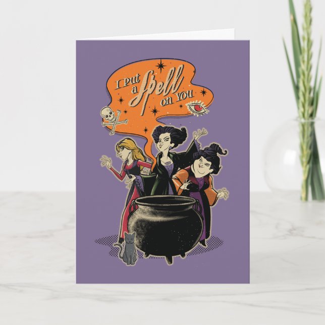 Hocus Pocus Retro Spellcasting Cauldron Card (Front)