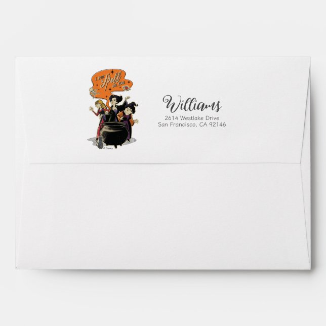 Hocus Pocus Retro Spellcasting Cauldron Envelope (Back (Top Flap))