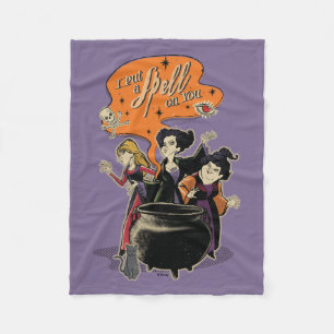 Hocus Pocus Retro Spellcasting Cauldron Fleece Blanket