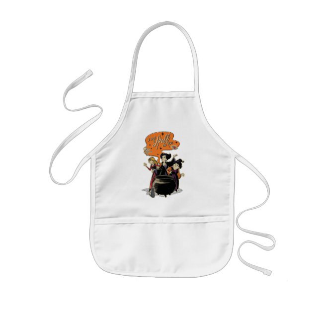 Hocus Pocus Retro Spellcasting Cauldron Kids Apron (Front)