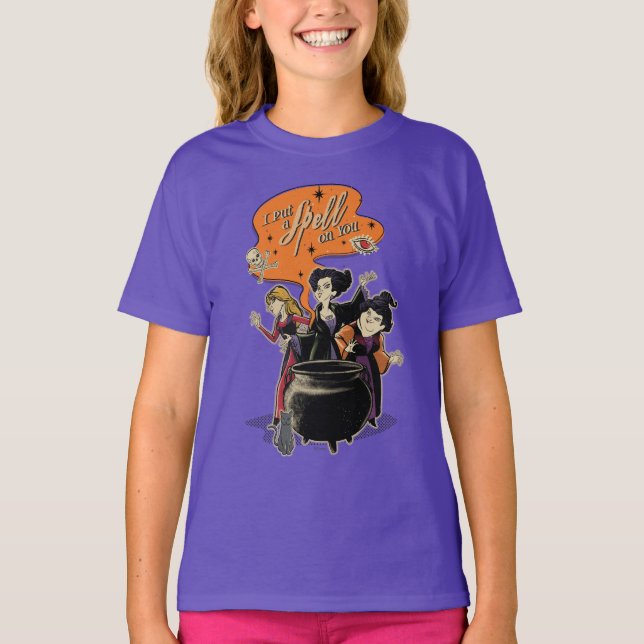 Hocus Pocus Retro Spellcasting Cauldron T-Shirt (Front)